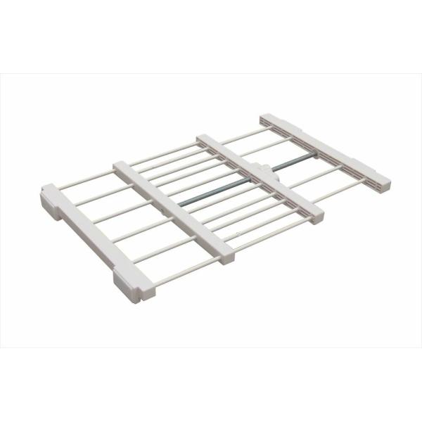 狭い場所を仕切ってみませんか？●すき間を有効活用！●どなたでも設置可能！カラー ホワイトJANコード 4977612210355サイズ 幅28.5-43×奥行23×高さ2cm耐荷重 2kg材質 (綿材):鉄製・エポキシ樹脂粉体塗装(樹脂部品...