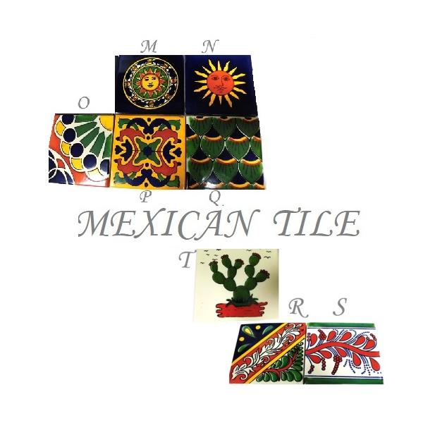 メキシコタイルD　テラコッタ　手作りタイル　10cm角x1枚