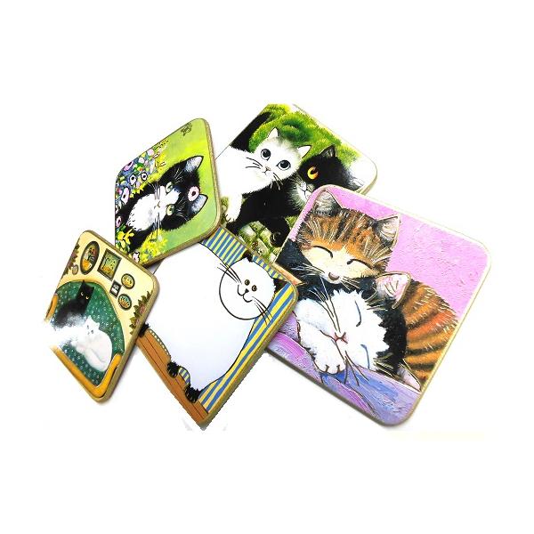 コルクコースター 輸入雑貨ウィーン LUKA BASIC Cat猫柄5種 : Pochi