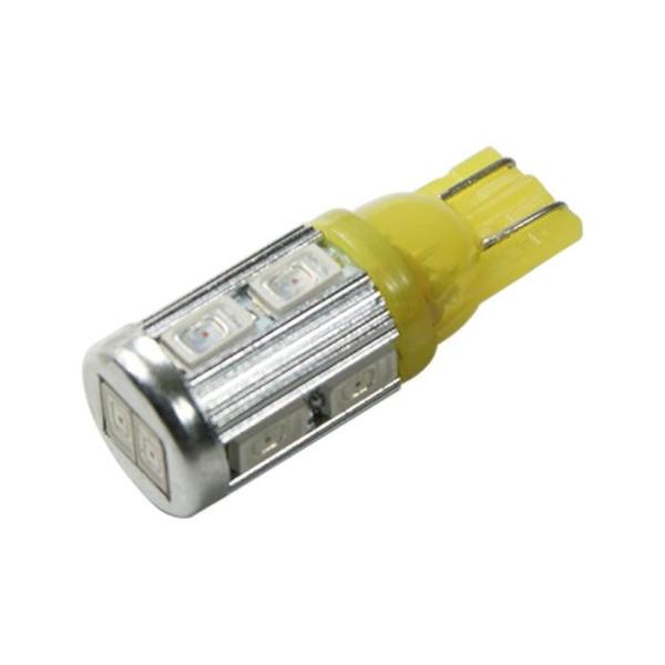 LEDバルブ T10 アンバー 2個セット 10SMD ハイブリッド車対応 ステルス