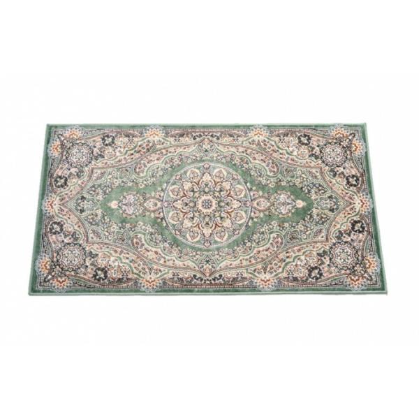 玄関マット 67×120cm モケット織 ベルギー製 シルクタッチ メダリオン柄