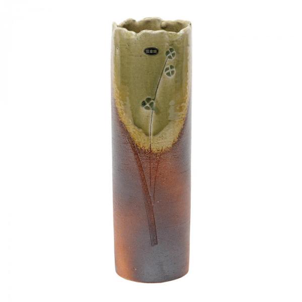 信楽焼 花瓶 陶器製 小花寸胴 高さ26cm 茶道 華道 花器 置物