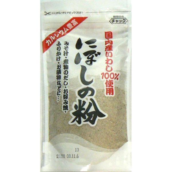 国産の煮干しを粉末にしました。みそ汁、煮物のだし、お好み焼き、ふりかけ、漬物のぬか床にご利用下さい。 保存方法：直射日光・高温多湿を避け、常温で保存してください。 名称：にぼしの粉 販売者：株式会社フジサワ 埼玉県熊谷市問屋町2-5-5　※...