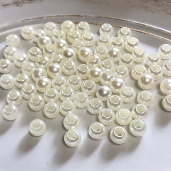 100個 6mm プラスチック パール ビーズ