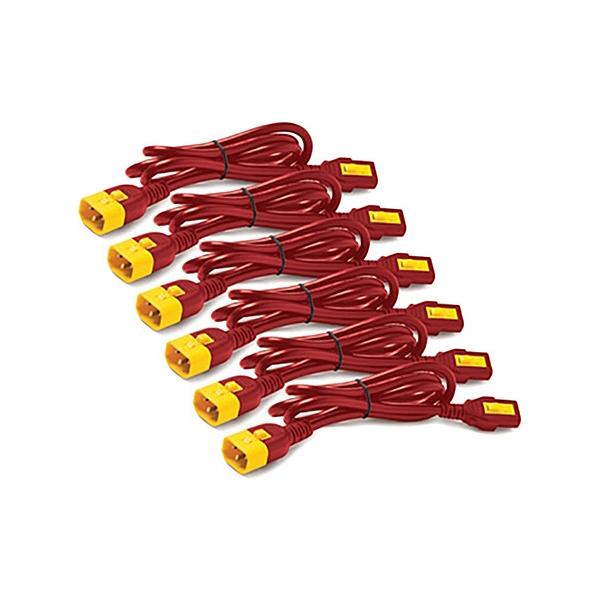 ViC_[GNgbN AP8704S-WWX340 Power Cord Kit (6 ea) Locking C13 to C14 1.2m Red