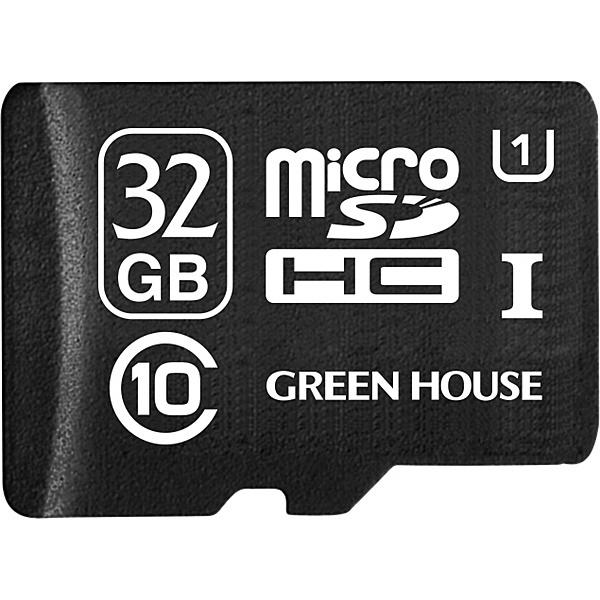 GREEN HOUSE GH-SDMRHC10UDA-32G microSDHCJ[h 32GB UHS-I NX10 +f[^T[rX