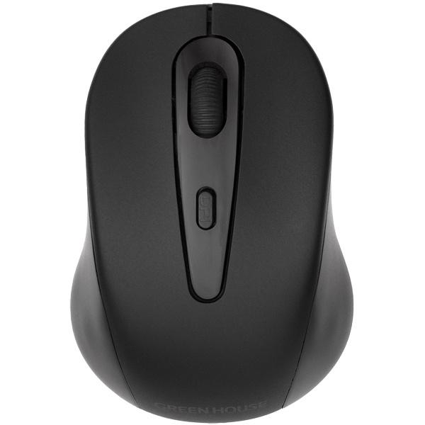 GREEN HOUSE GH-MULQOA-BK �����}�E�X 2.4GHz �É� ���w�� �u���b�N