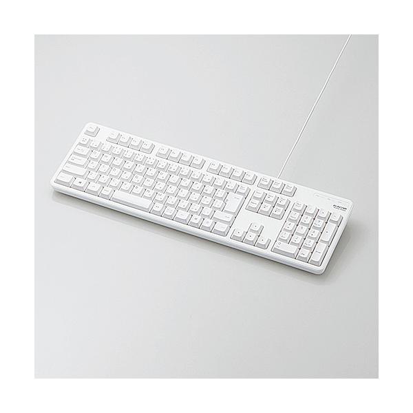 ELECOM TK-FCM104WH �L���L�[�{�[�h/ �����u������/ �t���T�C�Y/ �z���C�g