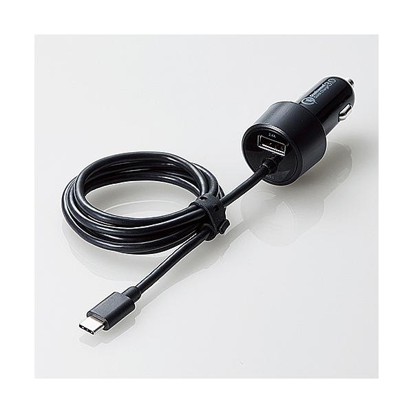 ELECOM MPA-CCCQ03BK �V�K�[�`���[�W���[/ USB Type-C(Quick Charge 3.0�Ή�)100cm/ 1USB�|�[�g(��������)/ 2.4A/ �u���b�N