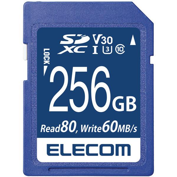 ELECOM MF-FS256GU13V3R SDXCJ[h/ f[^T[rXt/ rfIXs[hNXΉ/ UHS-I U3 80MB/ s 256GB