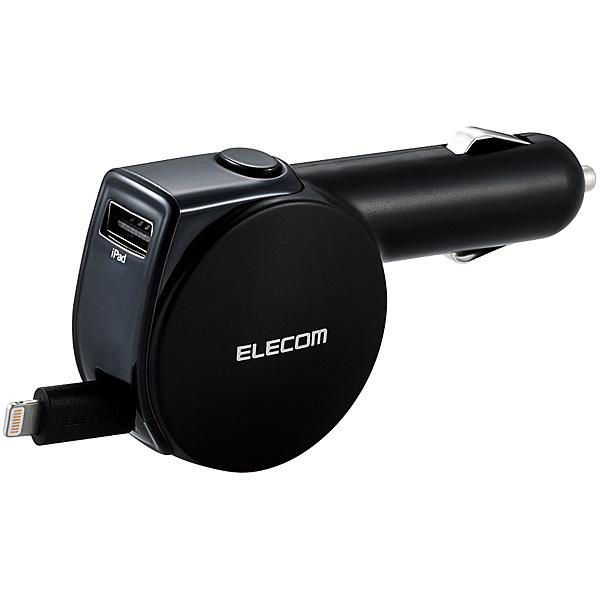 ELECOM MPA-CCL04BK �V�K�[�`���[�W���[/ ���[��90cm+USB A�|�[�g/ 4.8A/ �C���W�P�[�^�[�t/ �u���b�N