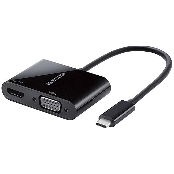 ELECOM AD-CHDMIVGABK USB Type-CfϊA_v^/ USB Type-C - HDMIVGA/ ubN