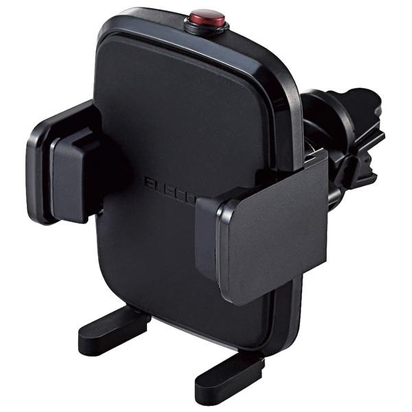 ELECOM P-CARS12BK �X�}�z�p�ԍڃ����^�b�`�z���_�[/ �G�A�R�����[�o�[��t�^�C�v/ �u���b�N