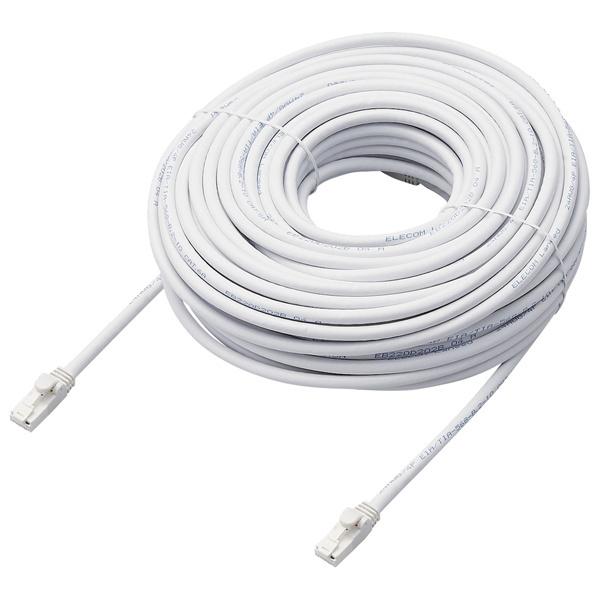 ELECOM LD-GPAT/WH30/RS LANP[u/ CAT6AΉ/ EU RoHSwߏ/ ܐ܂h~/ ȈՃpbP[Wdl/ 30m/ c