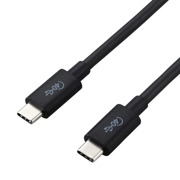 ELECOM USB4-CC5P08BK USB4P[u/ C-C^Cv/ Fؕi/ USB Power DeliveryΉ/ 40Gbps/ 0.8m/ ubN