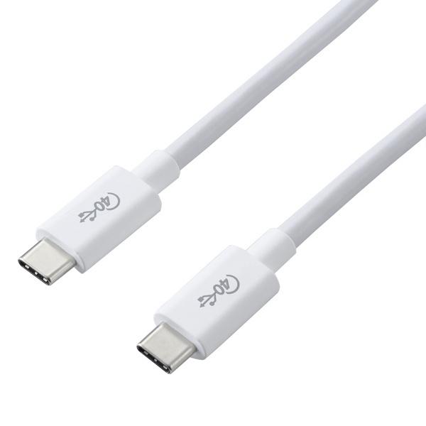 ELECOM USB4-CC5P08WH USB4P[u/ C-C^Cv/ Fؕi/ USB Power DeliveryΉ/ 40Gbps/ 0.8m/ zCg