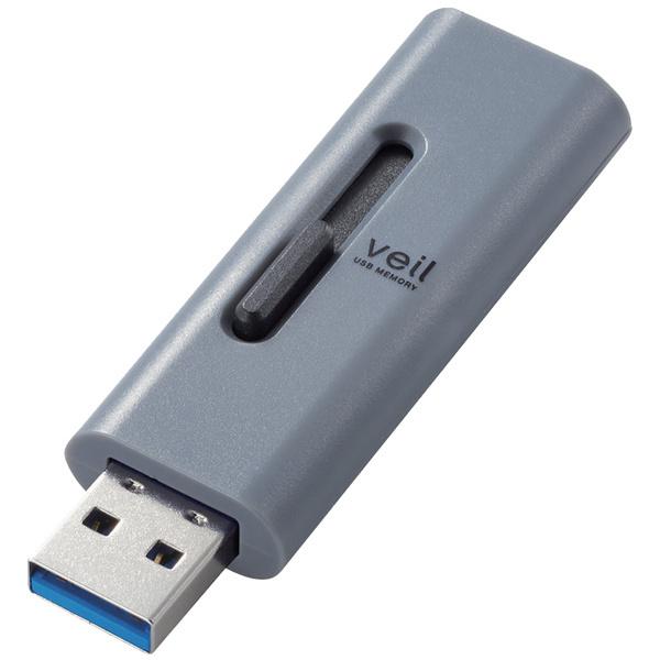 ELECOM MF-SLU3064GGY USB�������[/ USB3.2(Gen1)�Ή�/ �X���C�h��/ 64GB/ �O���[