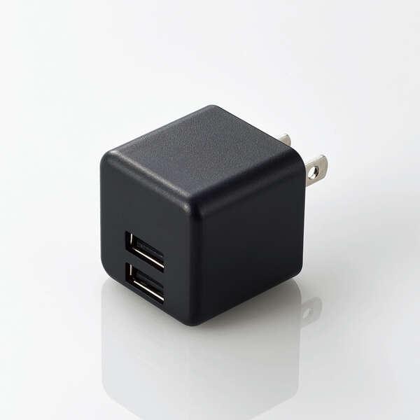 ELECOM MPA-ACU11BK AC[d/ X}zE^ubgp/ 2.4Ao/ USB-AX2|[g/ ܂[d/ Lc