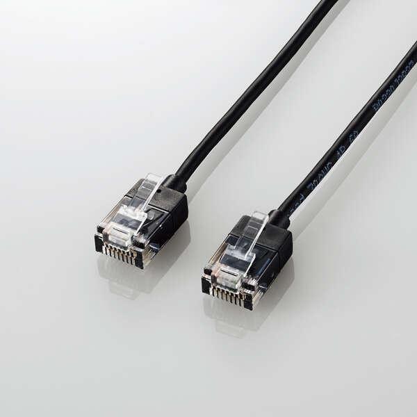 ELECOM LD-GPASS/BK5 LAN�P�[�u��/ CAT6A/ �X�[�p�[�X����/ 5.0m/ �u���b�N