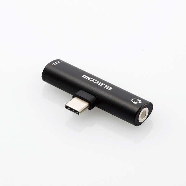 ELECOM MPA-C35PDBK ϊA_v^/ USB Type-C - 4Ƀ3.5mmCzWbN/ d@\t/ USB Power Delivery 60W΁c