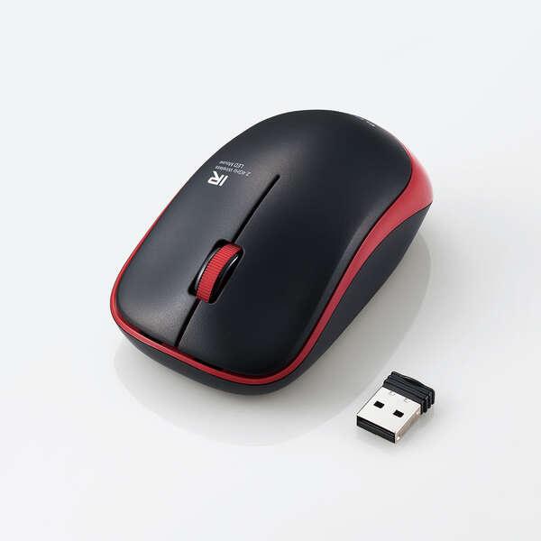 ELECOM M-IR07DRKRD IR�}�E�X/ ENELO�V���[�Y/ ����/ 3�{�^��/ �ȓd��/ �R��/ ���b�h