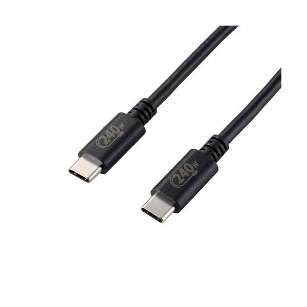 ELECOM U2C-CCPE10NBK USB2.0P[u/ C-C^Cv/ Fؕi/ USB Power DeliveryΉ/ 240W/ 1.0m/ ubN