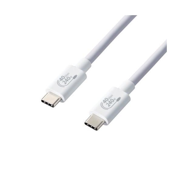 ELECOM USB4-CCPE10NWH USB4P[u/ C-C^Cv/ Fؕi/ USB Power DeliveryΉ/ 240W/ 1.0m/ zCg