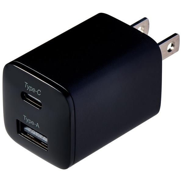 ELPA UC-C22B(BK) コンパクトUSB充電器 2P ブラック