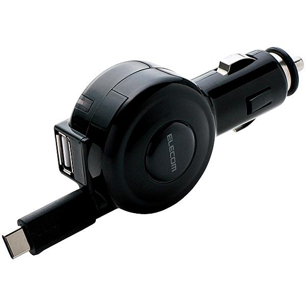 ELECOM MPA-CCC04BK �V�K�[�`���[�W���[/ Type-C/ ���[���^�C�v/ USB�|�[�g�t/ ���܂����[�d/ 60cm/ 3A/ �u���b�N