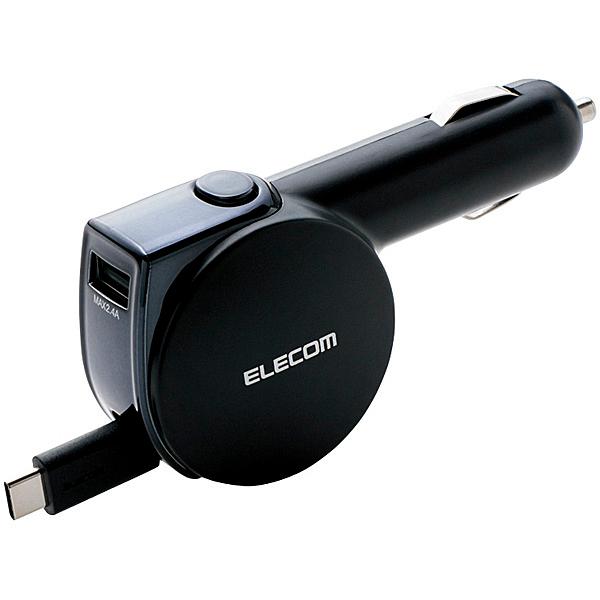 ELECOM MPA-CCC05BK �V�K�[�`���[�W���[/ Type-C/ ���[���^�C�v/ USB�|�[�g�t/ ���܂����[�d/ 90cm/ 5.4A/ �u���b�N