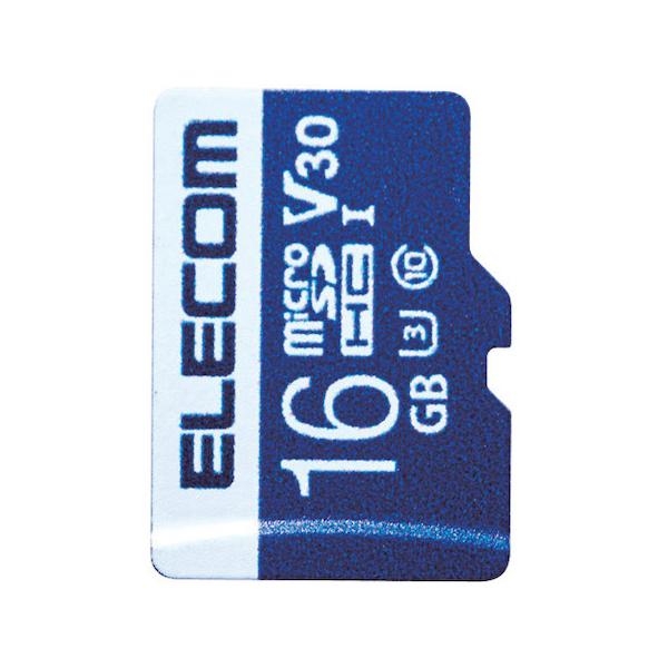 ELECOM MF-MS016GU13V3R microSDHC�J�[�h/ �f�[�^�����T�[�r�X�t/ �r�f�I�X�s�[�h�N���X�Ή�/ UHS-I U3 80MB/ s 16GB