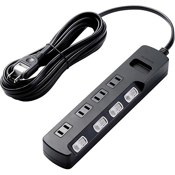 ELECOM AVT-K6A-2450BK AV���K�[�h�^�b�v/ �ʃX�C�b�`/ �z�R���V���b�^�[�t/ 4��/ 5m/ �u���b�N