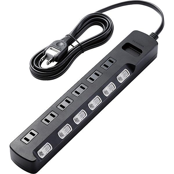 ELECOM AVT-K6A-2625BK AV���K�[�h�^�b�v/ �ʃX�C�b�`/ �z�R���V���b�^�[�t/ 6��/ 2.5m/ �u���b�N