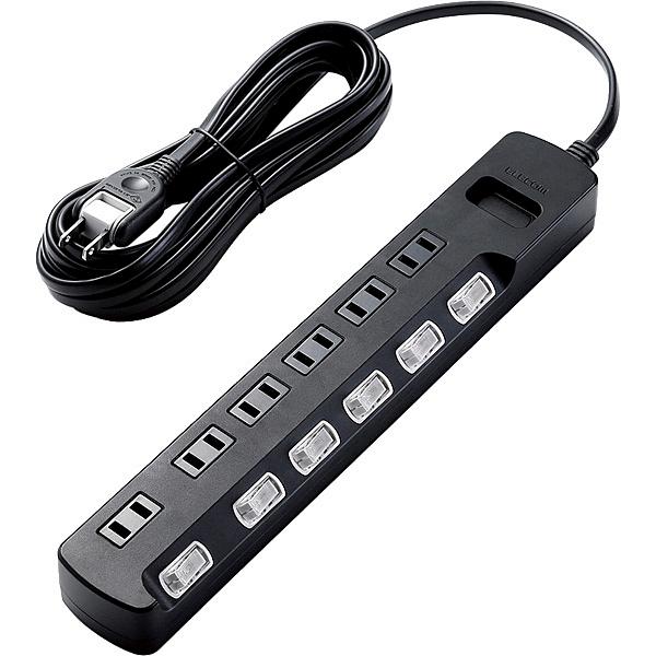 ELECOM AVT-K6A-2650BK AV���K�[�h�^�b�v/ �ʃX�C�b�`/ �z�R���V���b�^�[�t/ 6��/ 5m/ �u���b�N