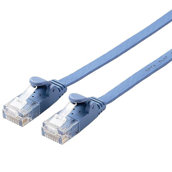 ELECOM LD-GF2/BU1 LAN�P�[�u��/ CAT6/ �t���b�g/ 1m/ �u���[