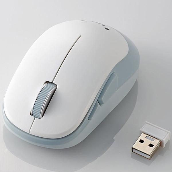 ELECOM M-DY13DBWH BlueLED�}�E�X/ EPRIM/ ����/ 5�{�^��/ �z���C�g
