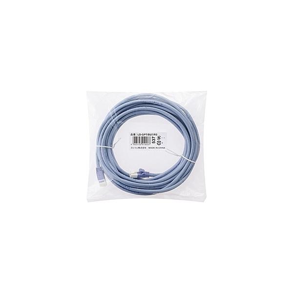 ELECOM LD-GPT/BU7/RS RoHS�w�ߏ���LAN�P�[�u��/ CAT6/ �ܐ܂�h�~/ 7m/ �u���[/ �ȈՃp�b�P�[�W�d�l
