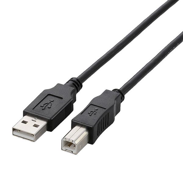 ELECOM U2C-BN10BK USB2.0P[u/ A-B^Cv/ m[}/ 1.0m/ ubN