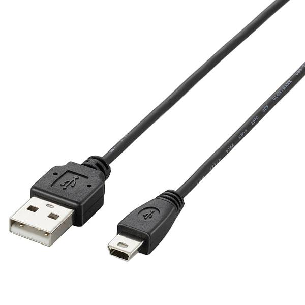 ELECOM U2C-MXN05BK USB2.0P[u/ A-miniB^Cv/ ɍ/ 0.5m/ ubN
