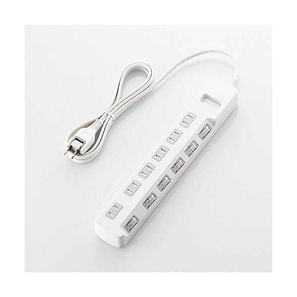 ELECOM T-E6A-2620WH �ȃG�l�^�b�v/ �ʃX�C�b�`/ �ق���h�~�V���b�^�[�t/ 6��/ 2.0m/ �z���C�g