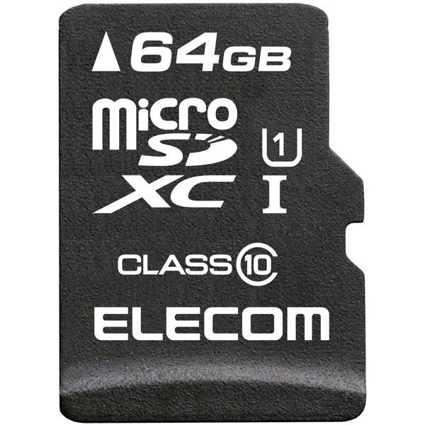ELECOM MF-MSD064GC10R microSDXCJ[h/ f[^T[rXt/ Class10/ 64GB
