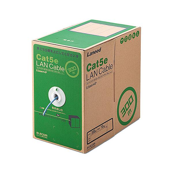 ELECOM LD-CT2/BU300/RS RoHS�Ή�LAN�P�[�u��/ CAT5E/ 300m/ �u���[/ �ȈՃp�b�P�[�W