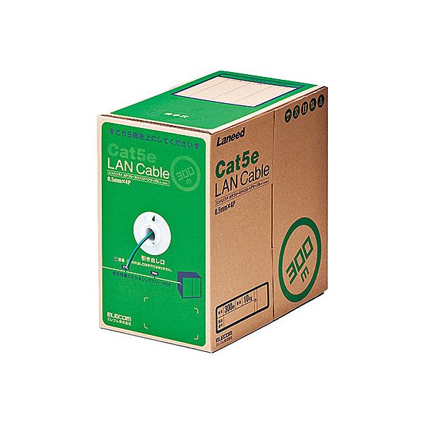ELECOM LD-CT2/DG300/RS RoHS�Ή�LAN�P�[�u��/ CAT5E/ 300m/ �_�[�N�O���[��/ �ȈՃp�b�P�[�W