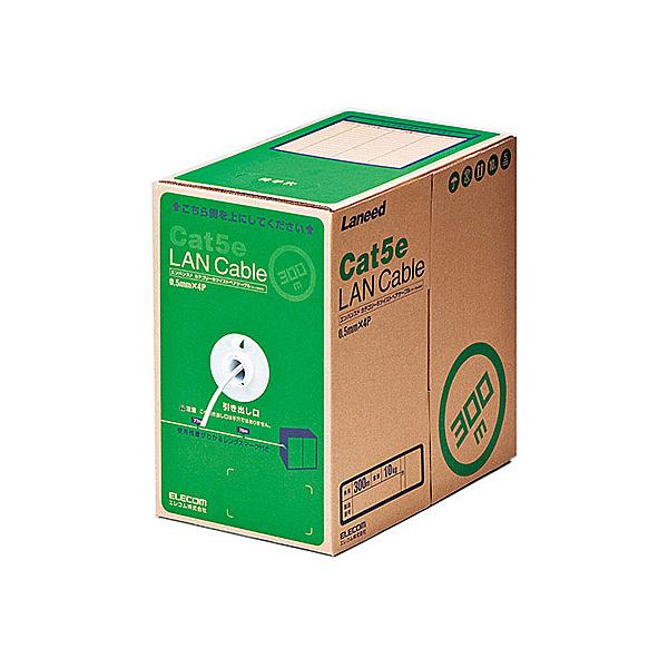 ELECOM LD-CT2/WH300/RS RoHS�Ή�LAN�P�[�u��/ CAT5E/ 300m/ �z���C�g/ �ȈՃp�b�P�[�W