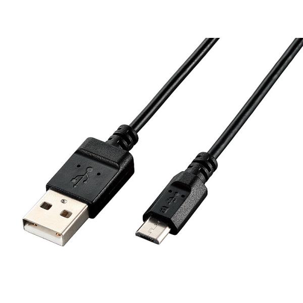 ELECOM U2C-JAMB06BK microUSBP[u/ USB2.0/ GRpbP[W/ 0.6m/ ubN