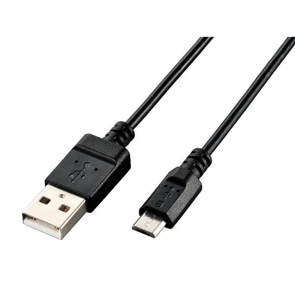 ELECOM U2C-JAMB09BK microUSBP[u/ USB2.0/ GRpbP[W/ 0.9m/ ubN