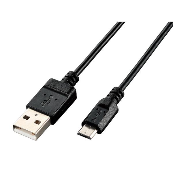 ELECOM U2C-JAMB15BK microUSBP[u/ USB2.0/ GRpbP[W/ 1.5m/ ubN