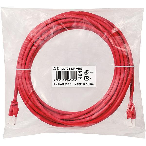 ELECOM LD-CTT/R7/RS RoHSwߏLANP[u/ CAT5E/ ܐ܂h~/ 7m/ bh/ ȈՃpbP[W