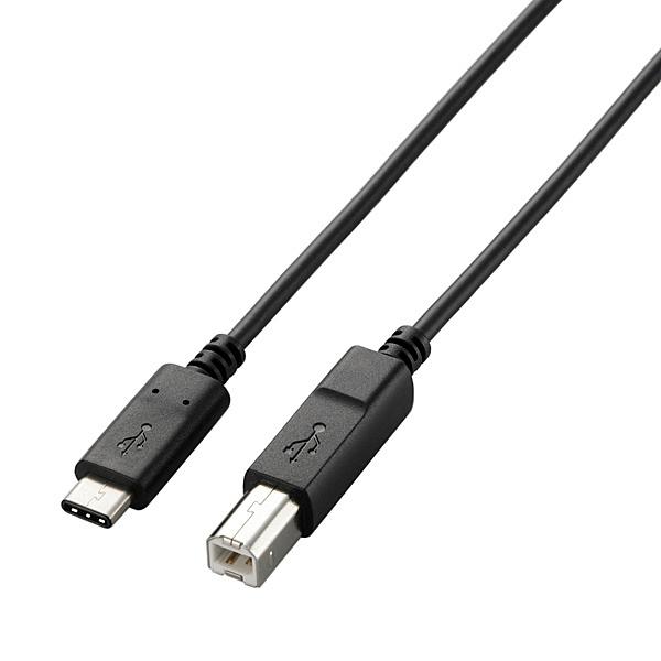 ELECOM U2C-CB20NBK USB2.0P[u/ C-B^Cv/ Fؕi/ 3Ao/ 2.0m/ ubN