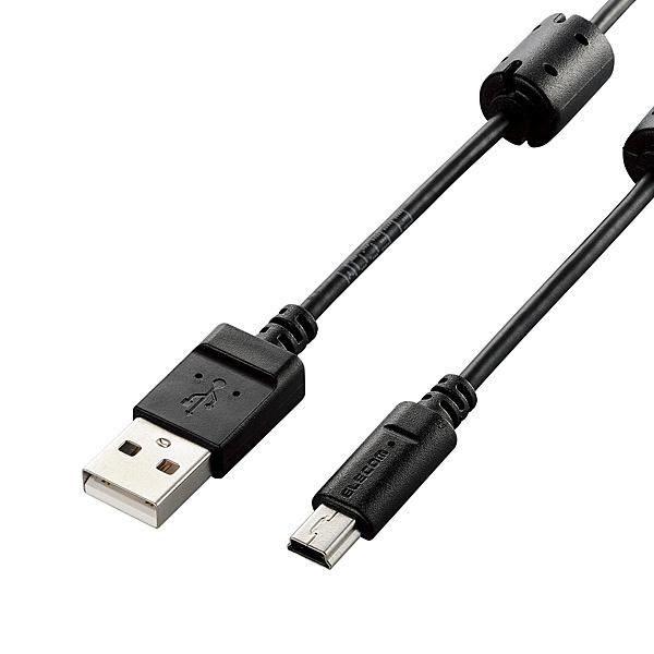 ELECOM DGW-MF05BK �f�W�J���pUSB�P�[�u��/ miniB/ �t�F���C�g�R�A/ 0.5m/ �u���b�N